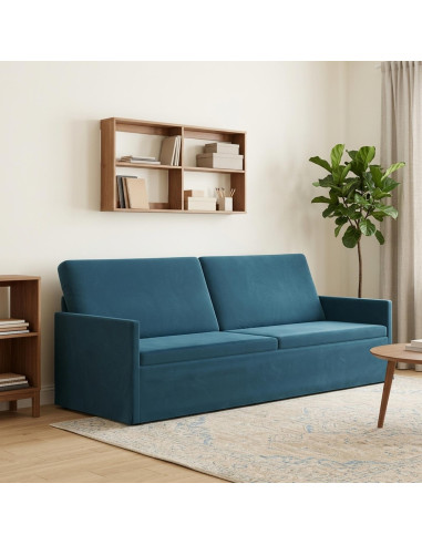 Divano a 3 posti Blu 220 x 81 x 82 cm Velluto (V)