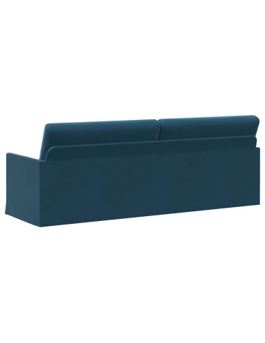 Divano a 3 posti Blu 220 x 81 x 82 cm Velluto (V)