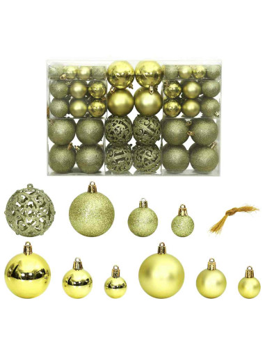 Palline di Natale 100 pz Verde Chiaro 3 / 4 / 6 cm