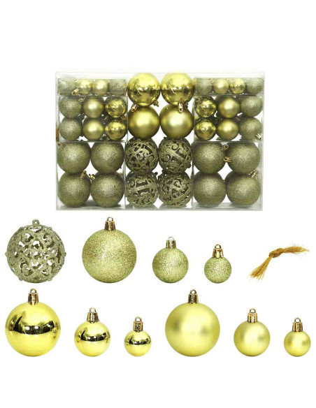 Palline di Natale 100 pz Verde Chiaro 3 / 4 / 6 cm