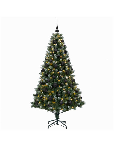 Albero di Natale Artificiale con Palline 180 cm 300 LED