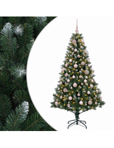 Albero di Natale Artificiale con Palline 180 cm 300 LED 2