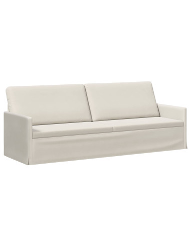 Divano a 3 posti Crema 220 x 81 x 82 cm Velluto (V)