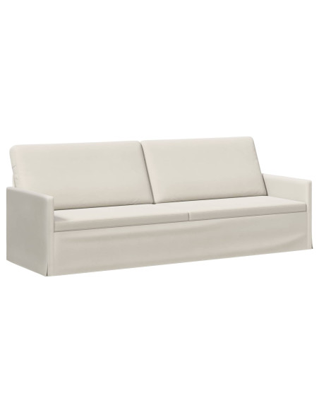 Divano a 3 posti Crema 220 x 81 x 82 cm Velluto (V)