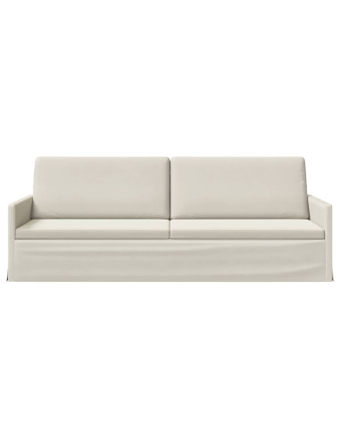 Divano a 3 posti Crema 220 x 81 x 82 cm Velluto (V)