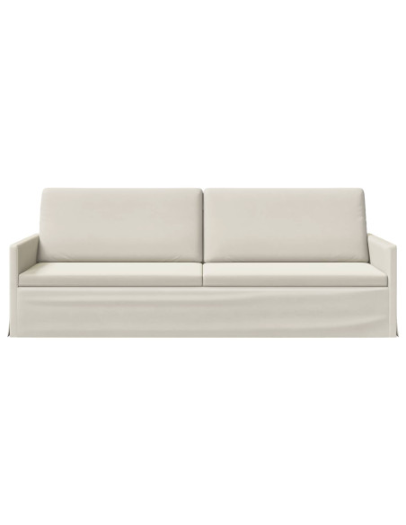 Divano a 3 posti Crema 220 x 81 x 82 cm Velluto (V)