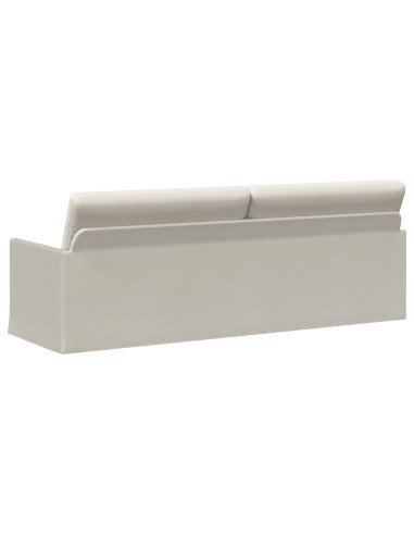 Divano a 3 posti Crema 220 x 81 x 82 cm Velluto (V)