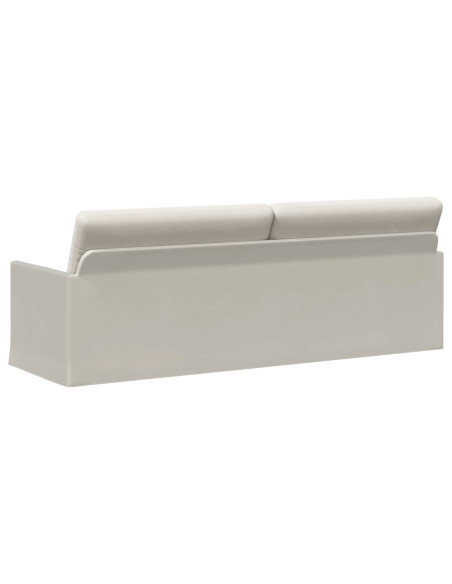 Divano a 3 posti Crema 220 x 81 x 82 cm Velluto (V)