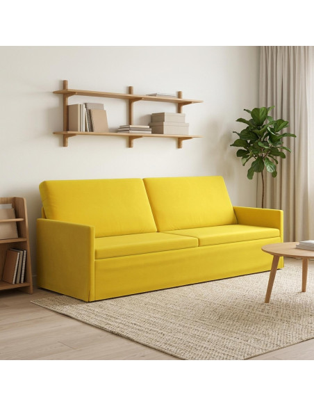 Divano a 3 posti Giallo 220 x 81 x 82 cm Velluto (V)