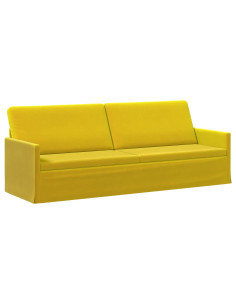 Divano a 3 posti Giallo 220 x 81 x 82 cm Velluto (V) 2