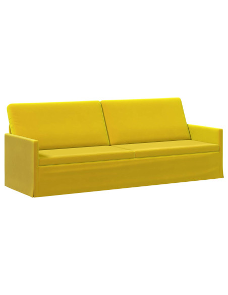 Divano a 3 posti Giallo 220 x 81 x 82 cm Velluto (V)