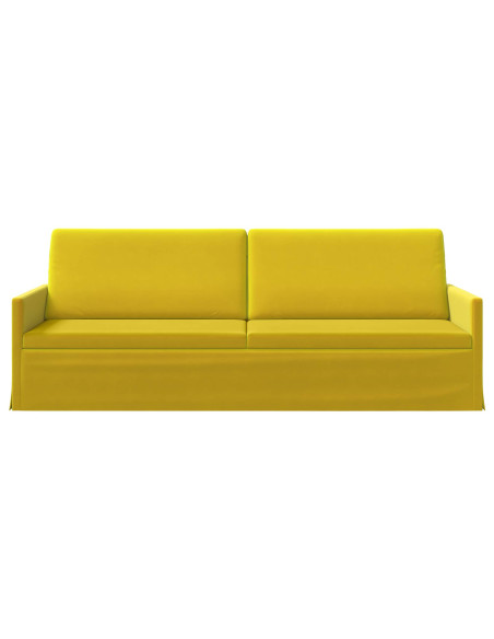 Divano a 3 posti Giallo 220 x 81 x 82 cm Velluto (V)