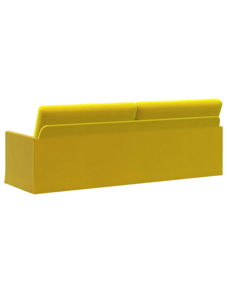 Divano a 3 posti Giallo 220 x 81 x 82 cm Velluto (V)