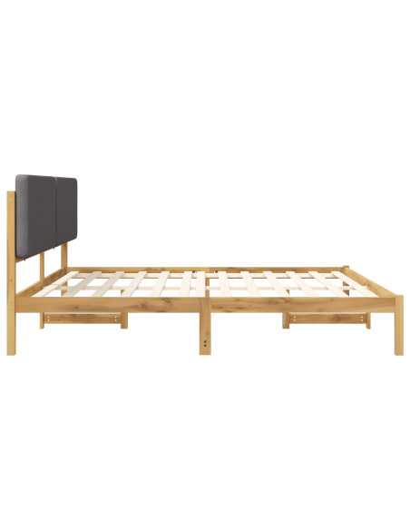 Letto con Testiera Rivestita Bianco lavato e grigio chiaro