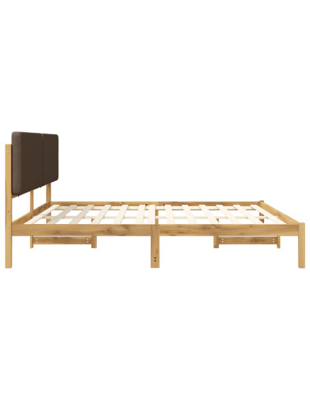 Letto con Testiera Rivestita Bianco lavato e taupe 180 x 200 cm
