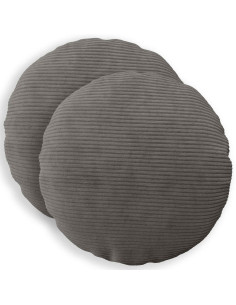 Federa 2 pcs HEERLEN Grigio Scuro Ø 30 cm corduroy
