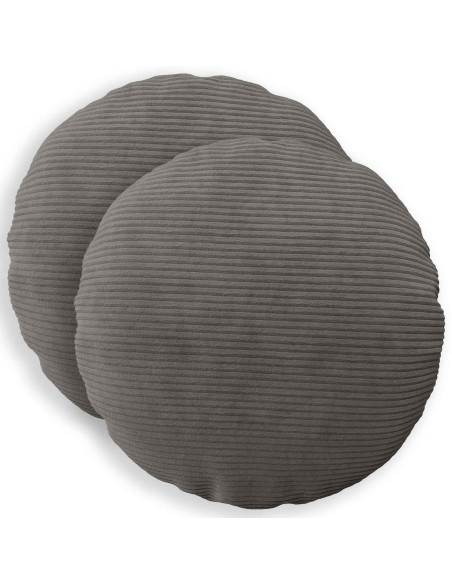 Federa 2 pcs HEERLEN Grigio Scuro Ø 30 cm corduroy
