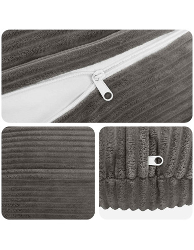 Federa 2 pcs HEERLEN Grigio Scuro Ø 30 cm corduroy