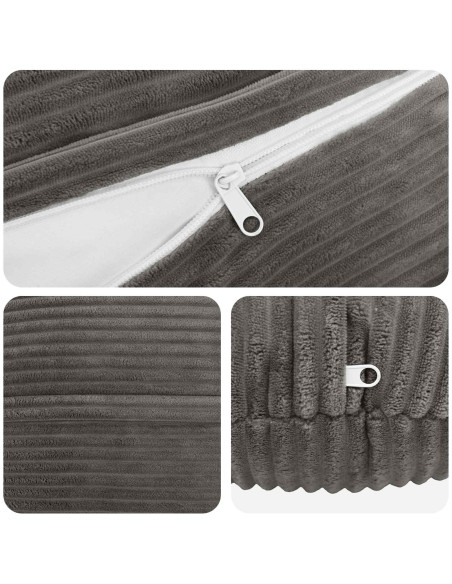 Federa 2 pcs HEERLEN Grigio Scuro Ø 30 cm corduroy