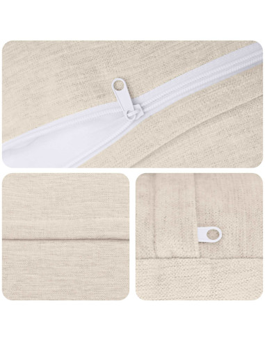 Federa 2 pz HEERLEN Crema Ø 30 cm Tessuto Chenille