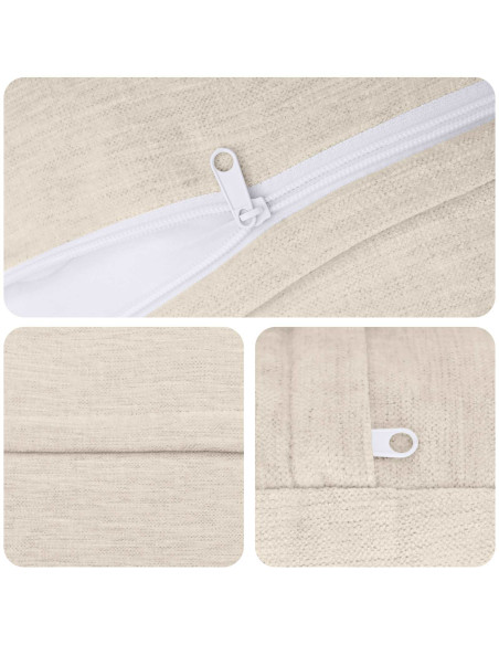 Federa 2 pz HEERLEN Crema Ø 30 cm Tessuto Chenille