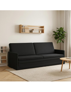 Divano a 3 posti Nero 220 x 81 x 82 cm Velluto (V)