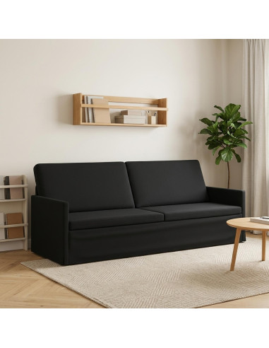 Divano a 3 posti Nero 220 x 81 x 82 cm Velluto (V)