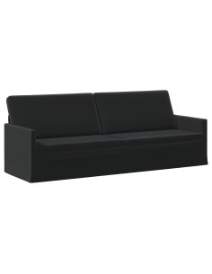 Divano a 3 posti Nero 220 x 81 x 82 cm Velluto (V) 2