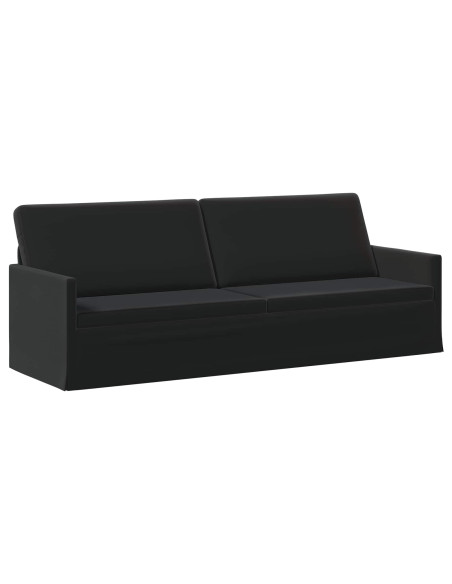 Divano a 3 posti Nero 220 x 81 x 82 cm Velluto (V)