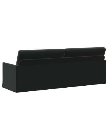 Divano a 3 posti Nero 220 x 81 x 82 cm Velluto (V)