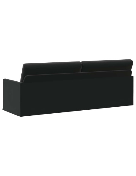 Divano a 3 posti Nero 220 x 81 x 82 cm Velluto (V)