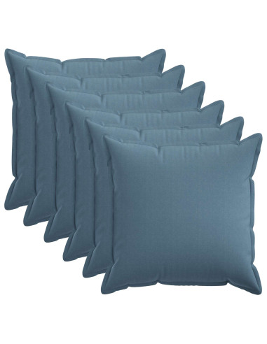 Federa 6 pcs HOUTEN Blu jeans 80 x 80 cm Lino