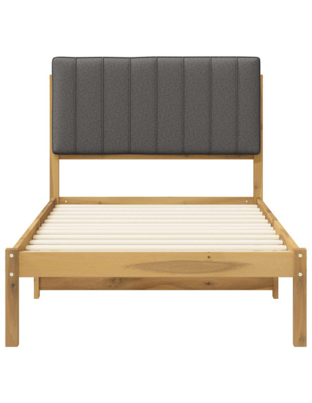 Letto con Testiera Rivestita Bianco lavato e grigio chiaro