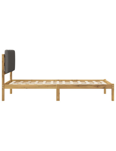 Letto con Testiera Rivestita Bianco lavato e grigio chiaro