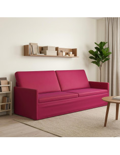 Divano a 3 posti Rosso Vino 220 x 81 x 82 cm Velluto (V)