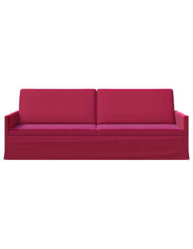Divano a 3 posti Rosso Vino 220 x 81 x 82 cm Velluto (V)