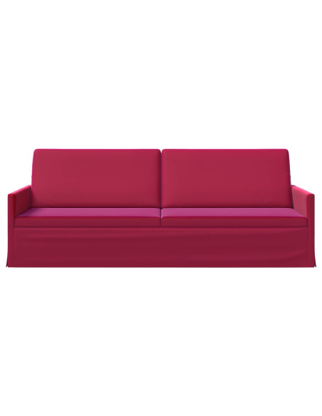 Divano a 3 posti Rosso Vino 220 x 81 x 82 cm Velluto (V)