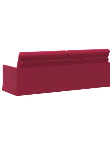 Divano a 3 posti Rosso Vino 220 x 81 x 82 cm Velluto (V)