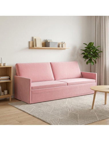 Divano a 3 posti Rosa 220 x 81 x 82 cm Velluto (V)