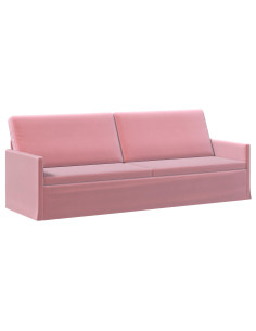 Divano a 3 posti Rosa 220 x 81 x 82 cm Velluto (V) 2