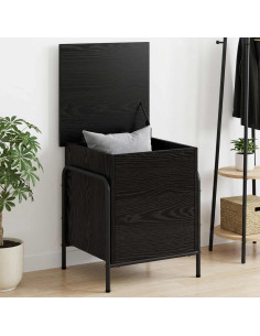 Scatola di Stoccaggio Rovere Nero 80 x 40 x 49,5 cm