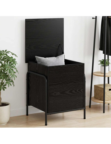 Scatola di Stoccaggio Rovere Nero 80 x 40 x 49,5 cm