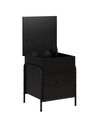 Scatola di Stoccaggio Rovere Nero 80 x 40 x 49,5 cm