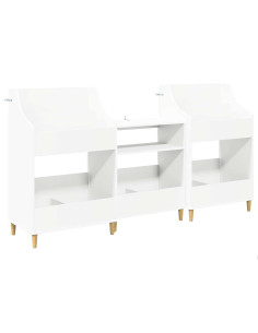 Set di Mensole per Media 3 pz Bianco 212 x 46 x 112 cm 2