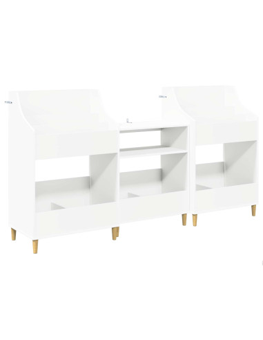 Set di Mensole per Media 3 pz Bianco 212 x 46 x 112 cm