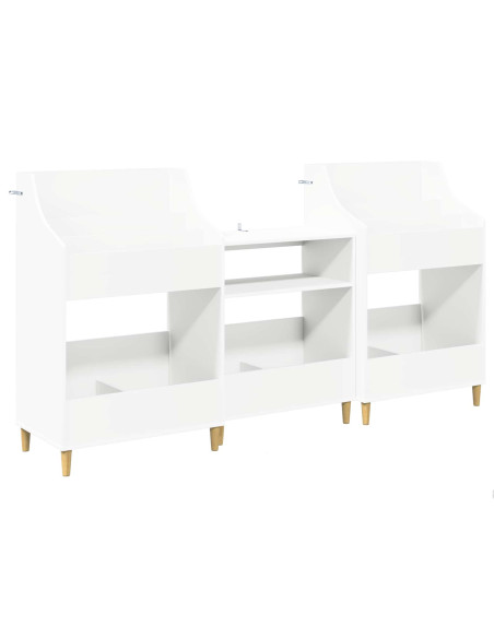 Set di Mensole per Media 3 pz Bianco 212 x 46 x 112 cm