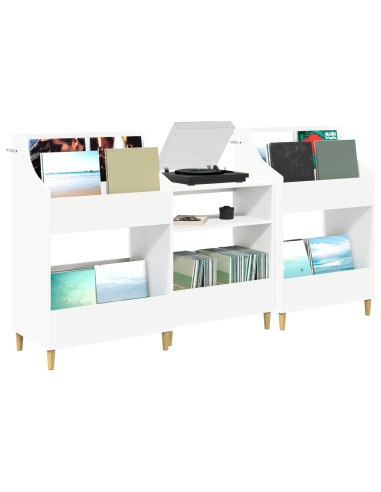 Set di Mensole per Media 3 pz Bianco 212 x 46 x 112 cm