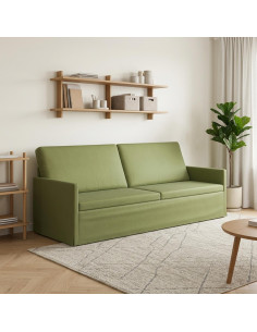 Divano a 3 posti Verde chiaro 220 x 81 x 82 cm Velluto (V)