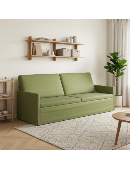 Divano a 3 posti Verde chiaro 220 x 81 x 82 cm Velluto (V)