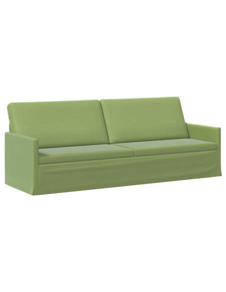 Divano a 3 posti Verde chiaro 220 x 81 x 82 cm Velluto (V)
